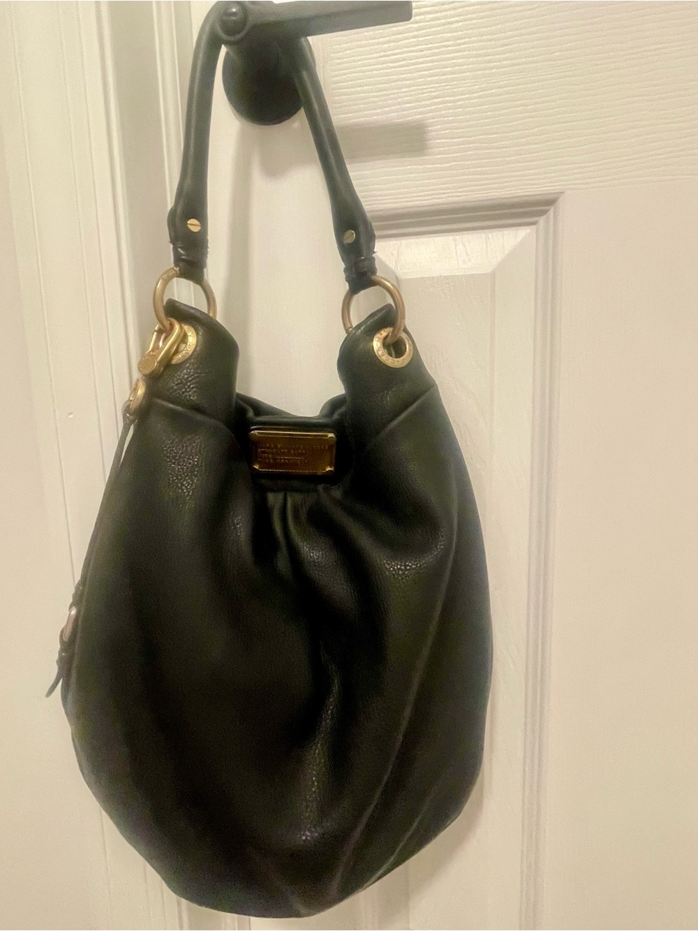 Marc by Marc Jacobs Black Pebbled Leather Hobo with Gold Hardware - Picture 2 of 16